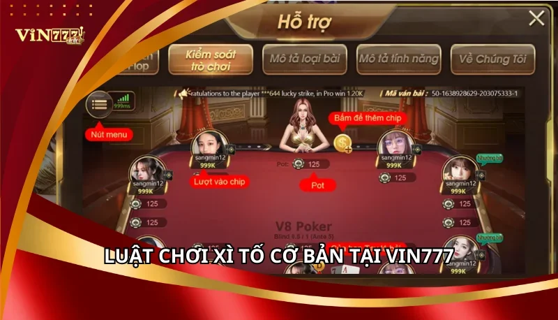 Luật chơi Xì Tố cơ bản tại Vin777