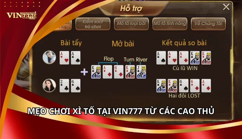 Mẹo chơi Xì Tố tại Vin777 từ các cao thủ